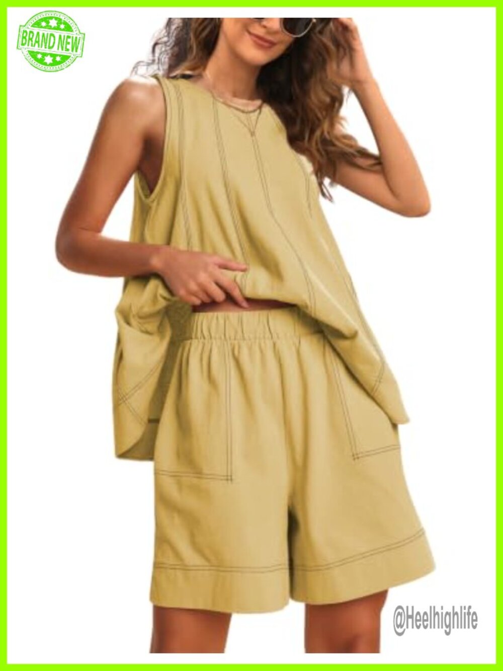 2 Piece Lounge Set Tank Top and Shorts